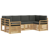 Set di divani da esterno 6 pcs Bianco e Antracite