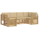 Set di divani da esterno 6 pcs Bianco e Beige