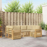 Set di divani da esterno 6 pcs Bianco e Beige