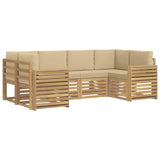 Set di divani da esterno 6 pcs Bianco e Beige