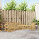 Set di divani da esterno 7 pcs Bianco 304 x 128,5 x 73 cm