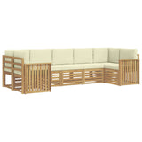 Set di divani da esterno 7 pcs Bianco e Crema