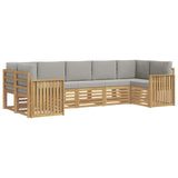 Set di divani da esterno 7 pcs Bianco e Grigio Chiaro