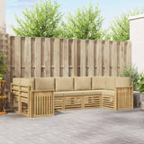 Set di divani da esterno 7 pcs Bianco e Beige