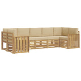 Set di divani da esterno 7 pcs Bianco e Beige