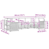 Set di divani da esterno 7 pcs Bianco e Beige