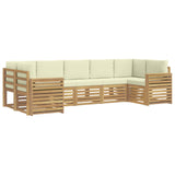 Set di divani da esterno 7 pcs Bianco e Crema