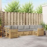 Set di divani da esterno 7 pcs Bianco e Grigio Chiaro