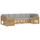 Set di divani da esterno 7 pcs Bianco e Grigio Chiaro