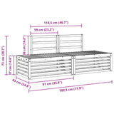 Set di divani da esterno 3 Pezzo Bianco 182,5 x 63 x 73 cm
