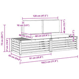 Set divani 3 Pezzo 182,5 x 63 x 73 cm