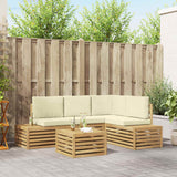 Set di divani da esterno Bianco 59 x 59 x 37 cm Poliestere