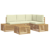 Set di divani da esterno Bianco 59 x 59 x 37 cm Poliestere