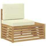 Set di divani da esterno Bianco 59 x 59 x 37 cm Poliestere