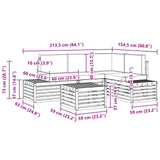 Set di divani da esterno Bianco 59 x 59 x 37 cm Poliestere