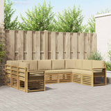 Set di divani da esterno 9 pcs Bianco e Beige