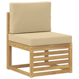Set di divani da esterno 9 pcs Bianco e Beige