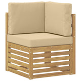 Set di divani da esterno 9 pcs Bianco e Beige