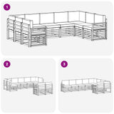 Set di divani da esterno 9 pcs Bianco e Beige
