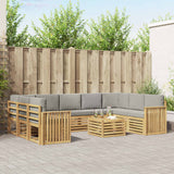 Set di divani da esterno 10 pcs Bianco e Grigio Chiaro