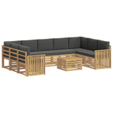 Set di divani da esterno 10 pcs Bianco e Antracite