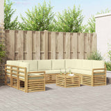 Set di divani da esterno 10 pcs Bianco e Crema 59 x 59 x 37 cm