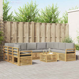 Set di divani da esterno 10 pcs Bianco e Grigio Chiaro