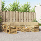 Set di divani da esterno 10 pcs Bianco e Beige 59 x 59 x 37 cm