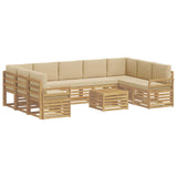 Set di divani da esterno 10 pcs Bianco e Beige 59 x 59 x 37 cm