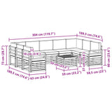 Set di divani da esterno 10 pcs Bianco e Beige 59 x 59 x 37 cm