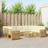 Set di divani da esterno 10 pcs Bianco e Crema 59 x 59 x 37 cm