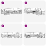 Set di divani da esterno 10 pcs Bianco e Crema 59 x 59 x 37 cm