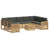 Set di divani da esterno 10 pcs Bianco e Antracite