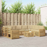 Set di divani da esterno 10 pcs Bianco e Beige 59 x 59 x 37 cm