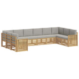 Set di divani da esterno 10 pcs Bianco e Grigio Chiaro