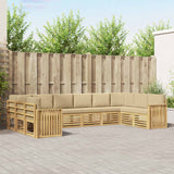 Set di divani da esterno 10 pcs Bianco e Beige