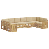 Set di divani da esterno 10 pcs Bianco e Beige