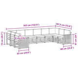 Set di divani da esterno 10 pcs Bianco e Beige