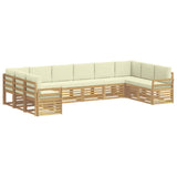 Set di divani da esterno 10 pcs Bianco e Crema