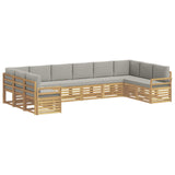 Set di divani da esterno 10 pcs Bianco e Grigio Chiaro