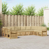 Set di divani da esterno 10 pcs Bianco e Beige