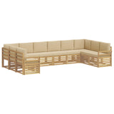 Set di divani da esterno 10 pcs Bianco e Beige