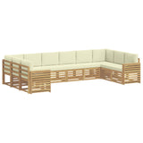 Set di divani da esterno 10 pcs Bianco e Crema