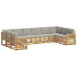 Set di divani da esterno 10 pcs Bianco e Grigio Chiaro