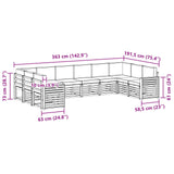 Set di divani da esterno 10 pcs Bianco e Grigio Chiaro