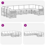 Set di divani da esterno 10 pcs Bianco e Grigio Chiaro