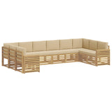 Set di divani da esterno 10 pcs Bianco e Beige