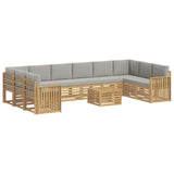 Set di divani da esterno 11 pcs Bianco e Grigio Chiaro
