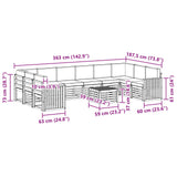 Set di divani da esterno 11 pcs Bianco e Antracite