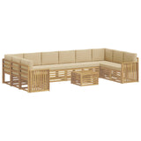 Set di divani da esterno 11 pcs Bianco e Beige 59 x 59 x 37 cm